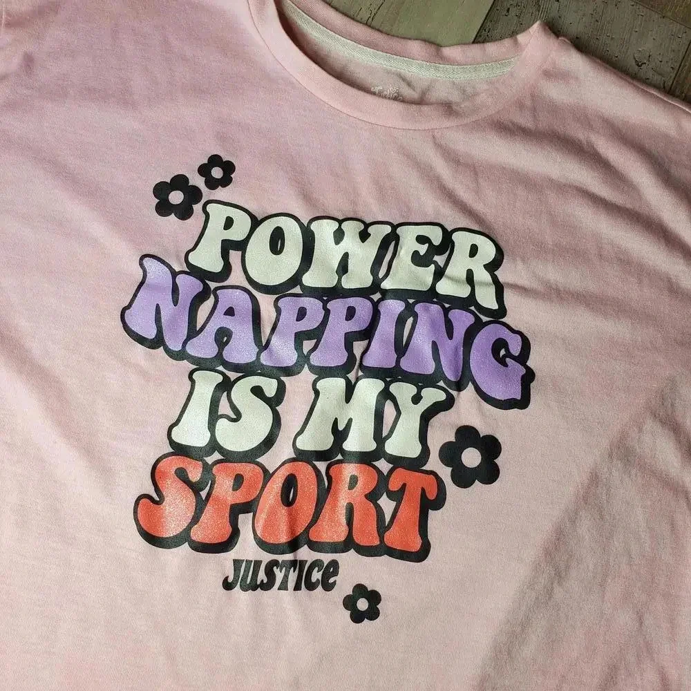 Justice Girls Pink Short Sleeve Sparkly Top Size 12/14 Large